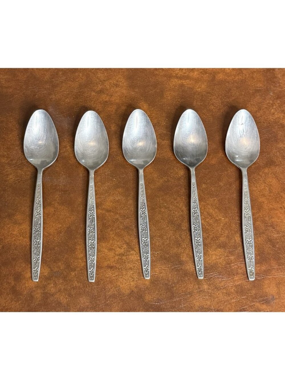 Vintage 13pc Rogers La Spana Stainless Flatware Spoons Knives Fork Retro Floral